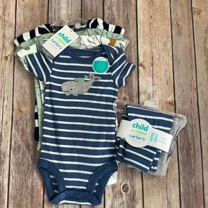 NWT 4 baby boy onesies and 2 pants